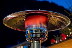 PureHeat mushroom gas patio heater providing outdoor warmth