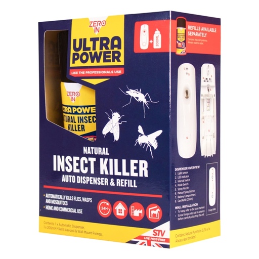 STV  Natural Insect Killer Auto Dispenser Kit - 200ml Aerosol
