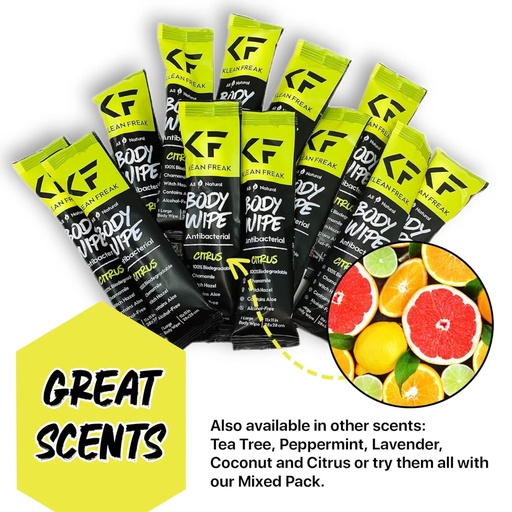 Klean Freak - Body Wipes - 100 Pack - Citrus