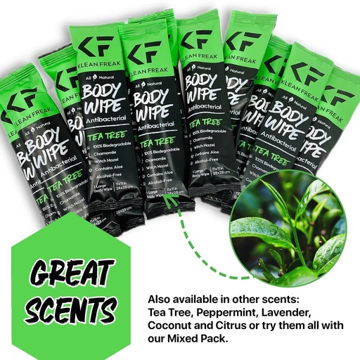 Klean Freak - Body Wipes - Dozen Pack - Tea Tree