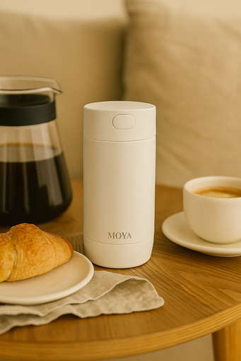 Moya "Ripple" 240ml Travel Coffee Mug White