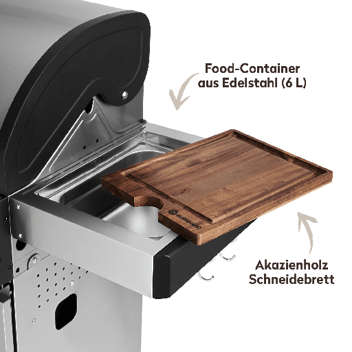 Burnhard Big FRED - 4-Burner Gas Grill Deluxe Stainless Steel - Series 3 With Stainless Steel Grate