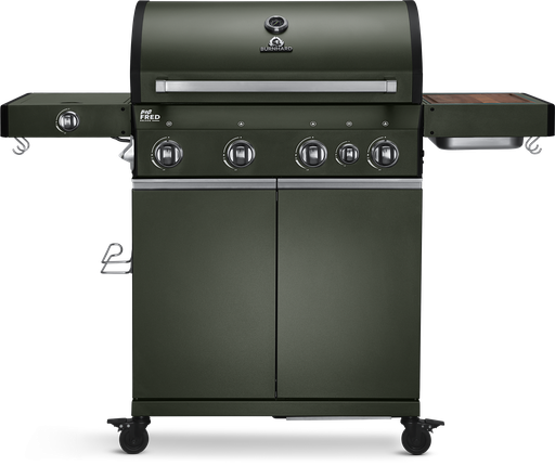 Burnhard Big FRED - Deluxe Gas Grill 4-Burner Green Edition - Stainless Steel Grates