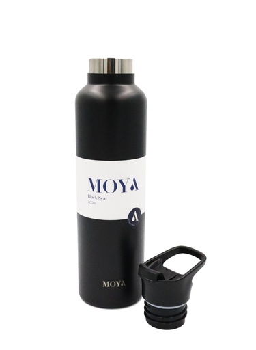 Moya - "Black Sea" 700ml Insulated Sustainable Water Bottle Dusty Rose Spout Lid