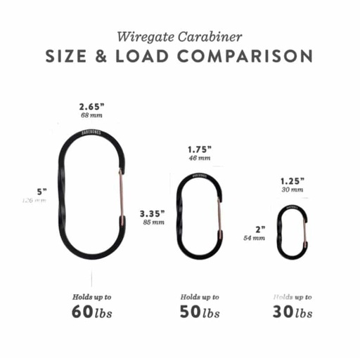 BareBones - Wiregate Carabiner Medium 2pc - Black