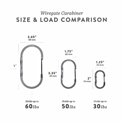 BareBones - Wiregate Carabiner Small 3pc - Gunmetal