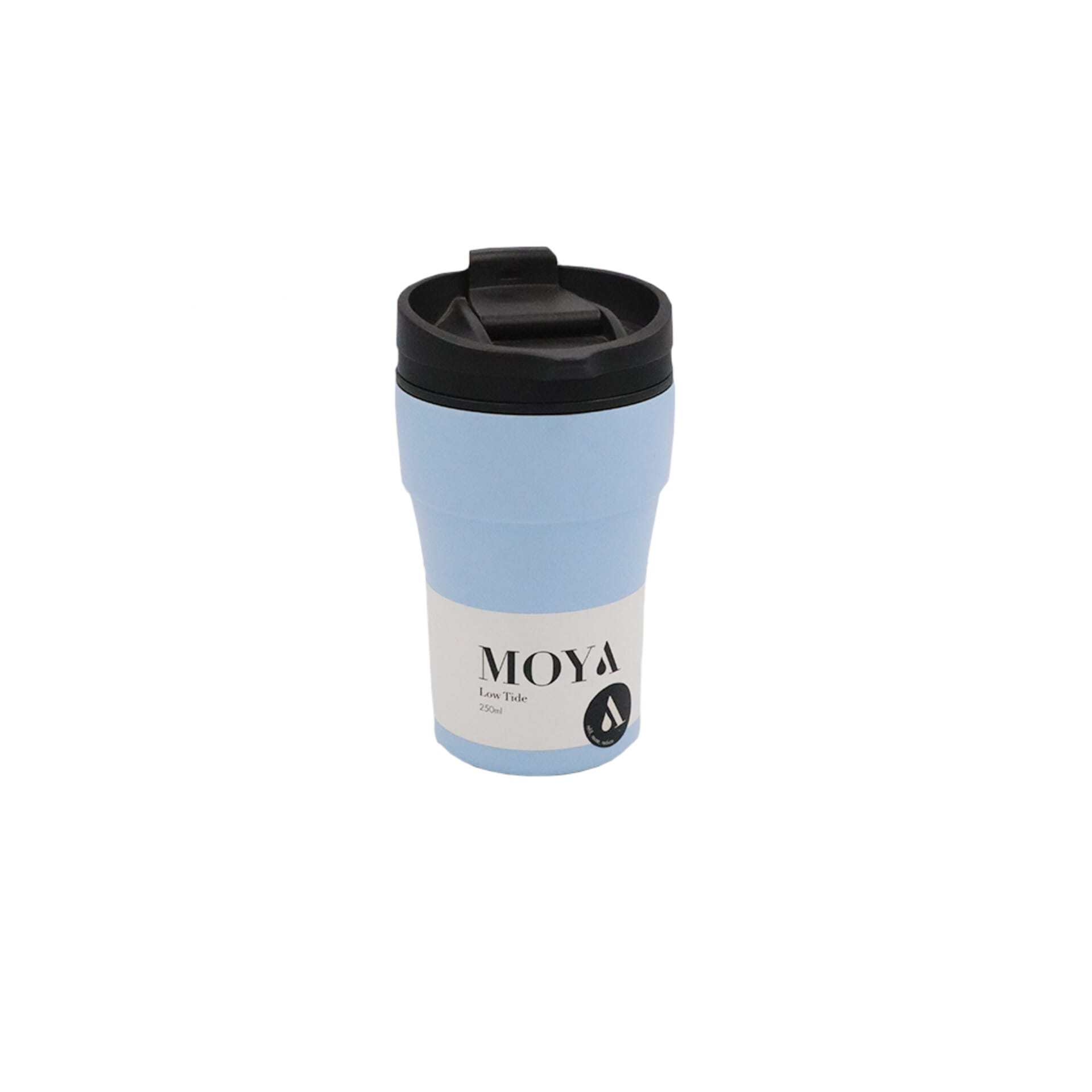Moya "Low Tide" 250ml Travel Coffee Mug Black/Powder Blue 