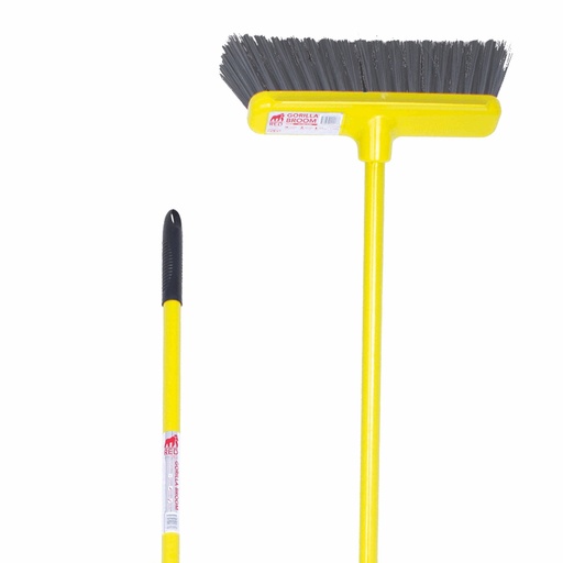 Red  Gorilla - Telescopic Gorilla Brooms - TELESCOPIC HANDLE & 30CM SOFT BRISTLE HEAD YELLOW
