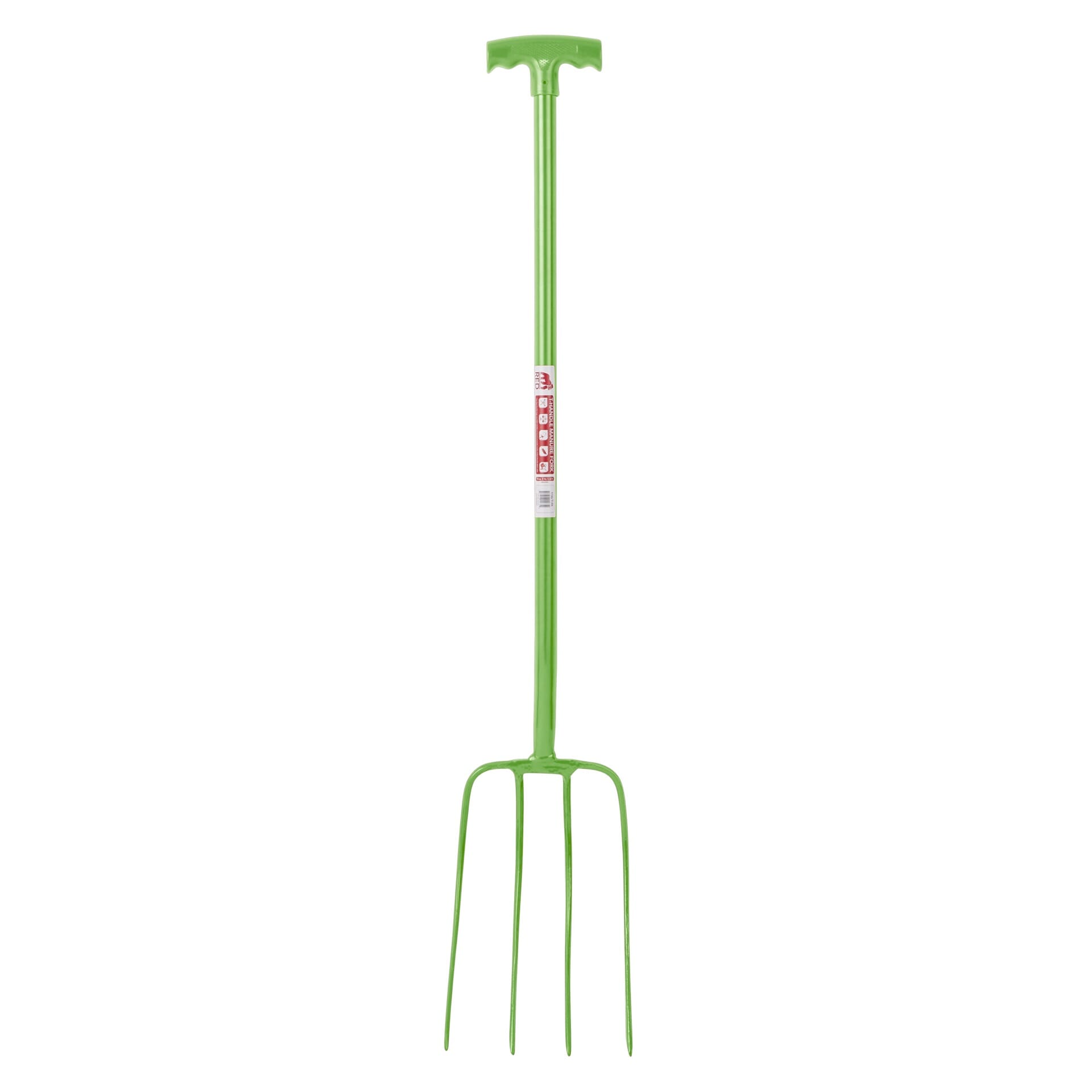 Red  Gorilla - 4 Prong Manure Fork T-Handle - Pistachio (T-Handle)