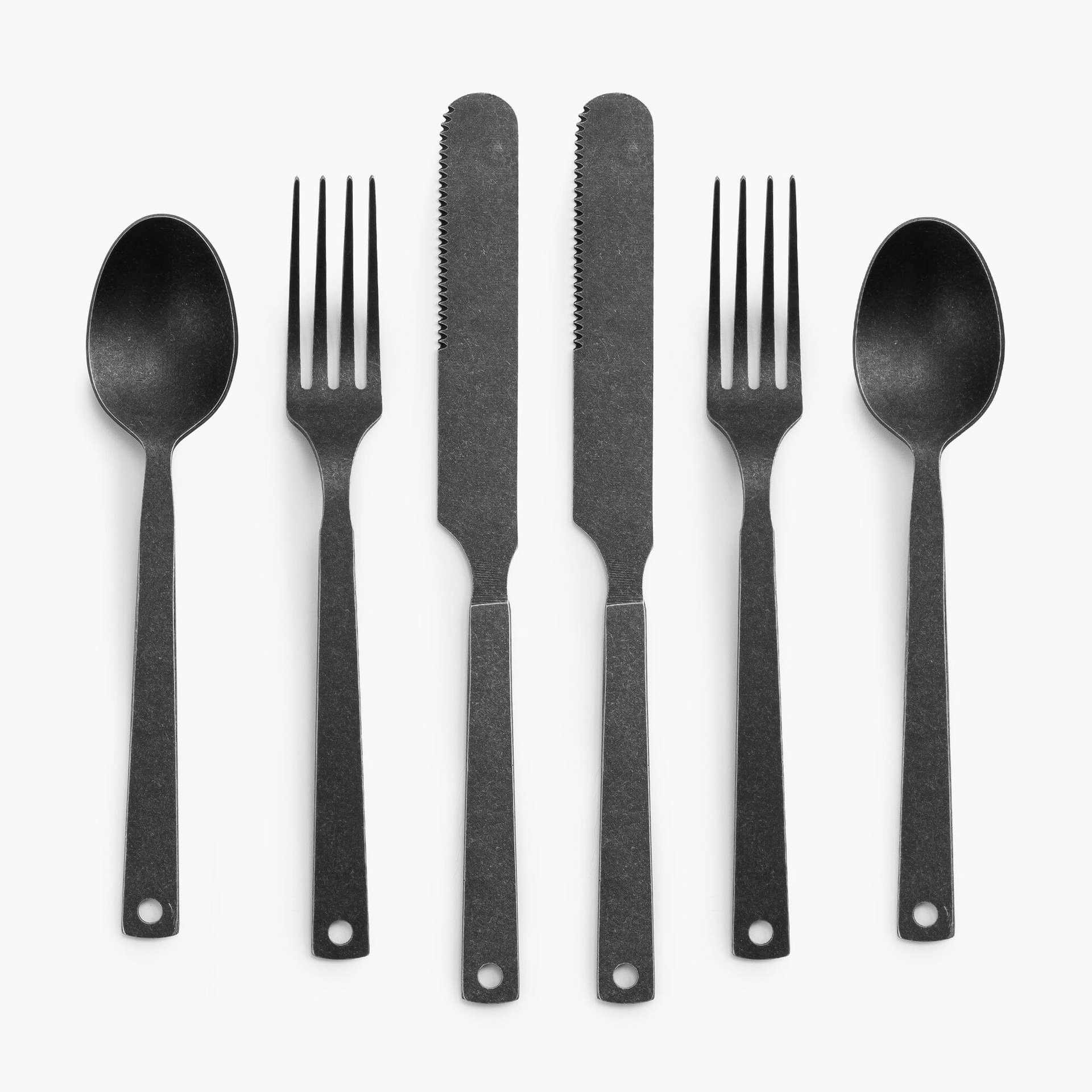 Barebones - Flatware Set - Natural Steel Tumbled -DISCONTINUED