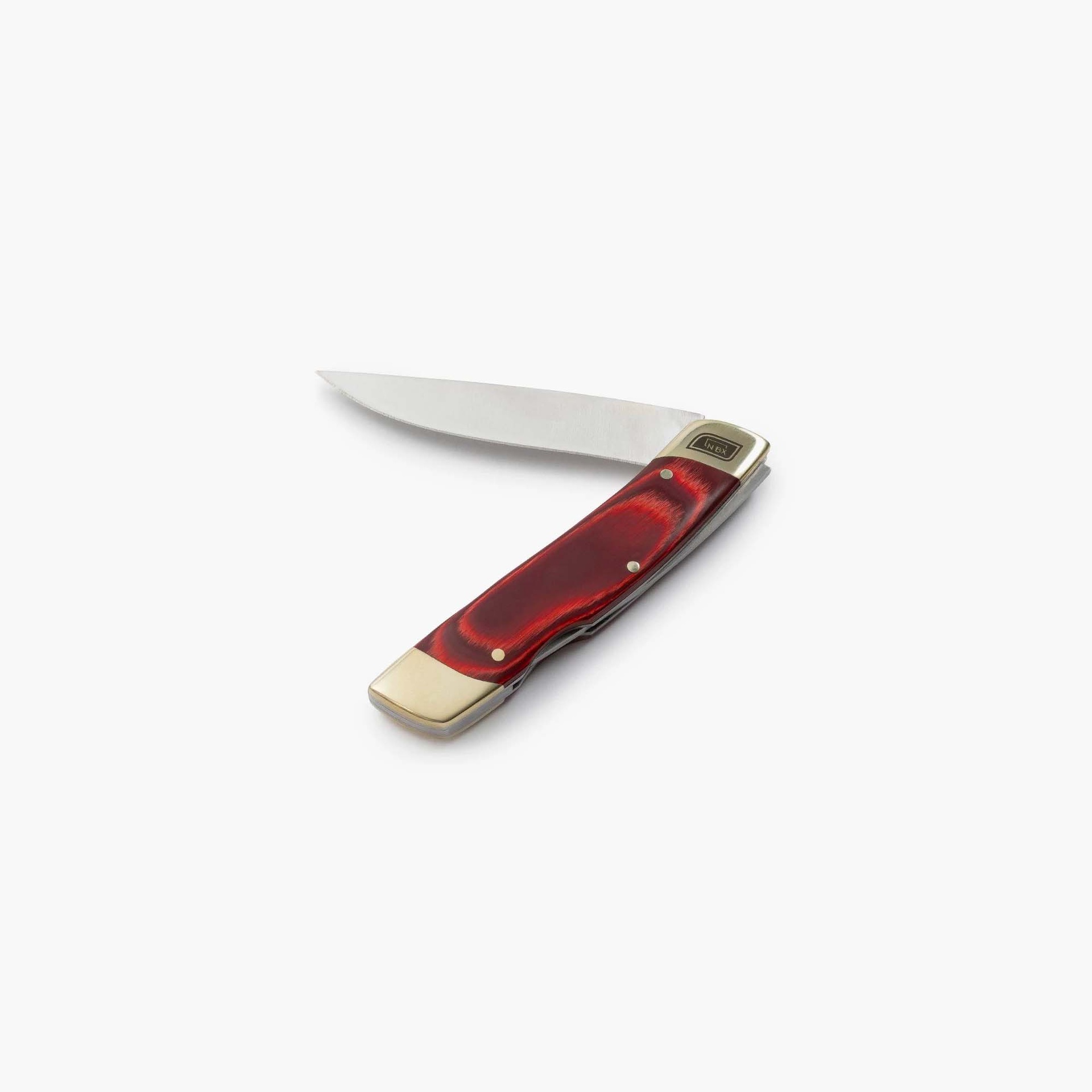 Single Blade Folding Pocket knife Red Wood