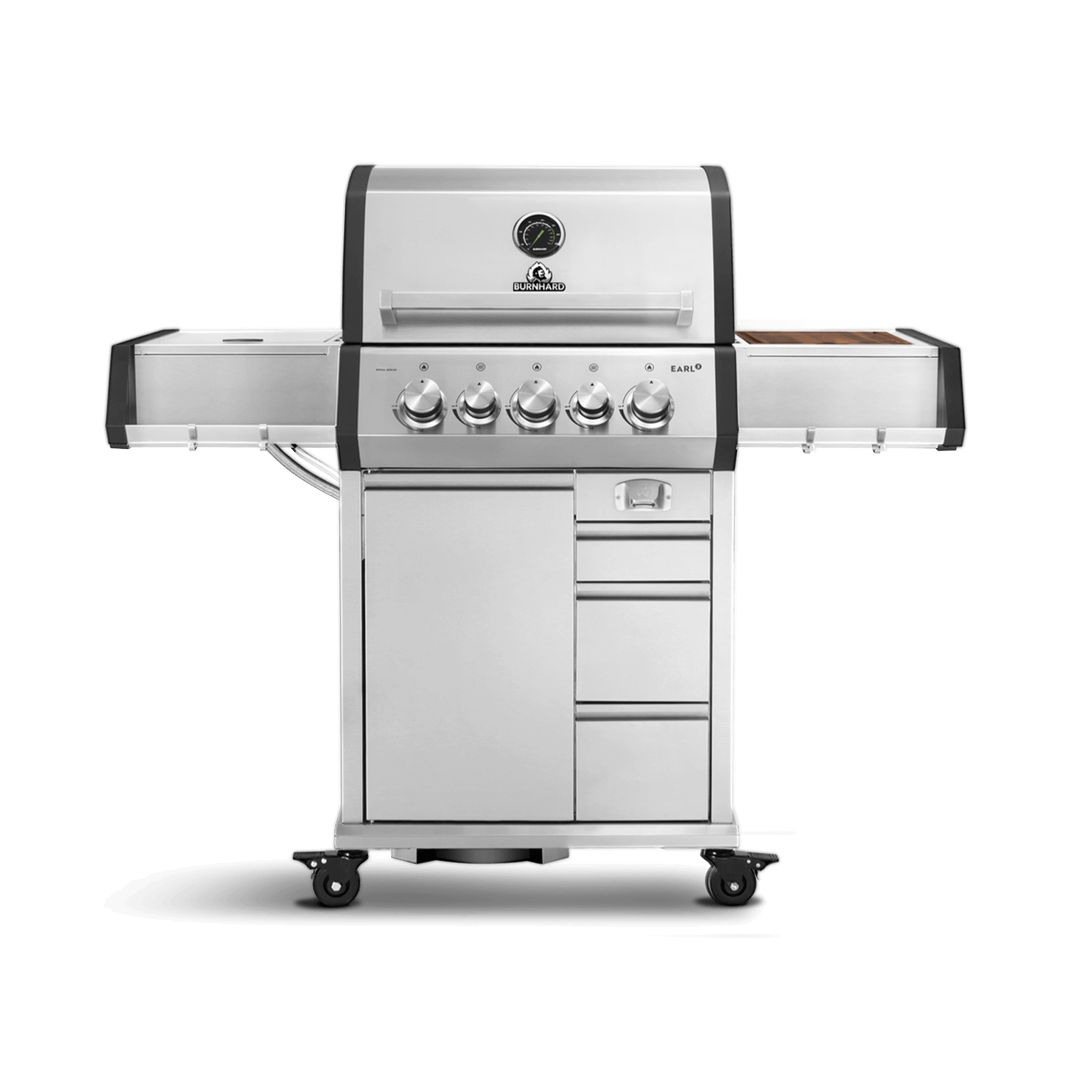 Burnhard EARL - 3-Burner Premium Gas Grill - Black Edition 2025 with Cast Iron Grill Grate