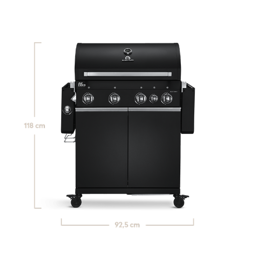Burnhard Big FRED - 4-Burner Gas Grill Deluxe Black Edition - Series 3 with Stainless Steel Grate