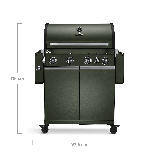 Burnhard Big FRED - Deluxe Gas Grill 4-Burner Green Edition - Stainless Steel Grates