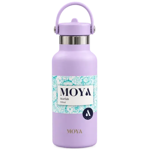 Moya "Starfish" 500ml Insulated Sustainable Water Bottle Pastel Lilac